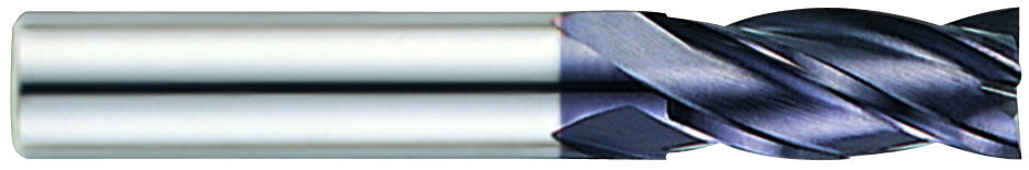 YG1 93107 | 3/8" Diameter x 3/8" Shank x 3" OAL x 3/4" LOC 4 Flute ALTiN Coated Carbide Square End Mill
