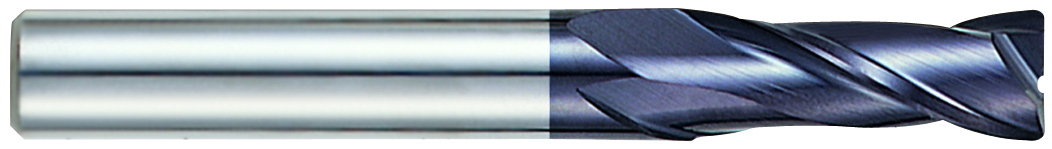 YG1 93143 | 1/4" Diameter x 1/4" Shank x 3" OAL x 1 1/8" LOC 2 Flute ALTiN Coated Carbide Square End Mill