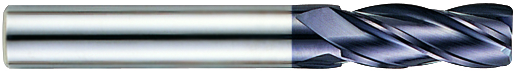 YG1 93163 | 3/8" Diameter x 3/8" Shank x 3" OAL x 1 1/8" LOC 4 Flute ALTiN Coated Carbide Corner Radius End Mill