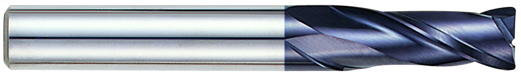 YG1 93179 | 1/4" Diameter x 1/4" Shank x 3" OAL x 1/2" LOC 2 Flute ALTiN Coated Carbide Corner Radius End Mill