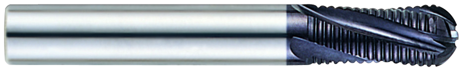 YG1 93265 | 3/8" Diameter x 3/8" Shank x 2-1/2" OAL x 7/8" LOC 3 Flute ALTiN Coated Carbide Roughing Ball Nose End Mill