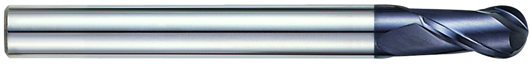YG1 93328 | 10.00mm Diameter x 10.00mm Shank x 18.00mm LOC x 100.00mm OAL x 5.00mm Radius x 30 Degree Helix Angle 2 Flute ALTiN Coated Carbide Ball Nose End Mill