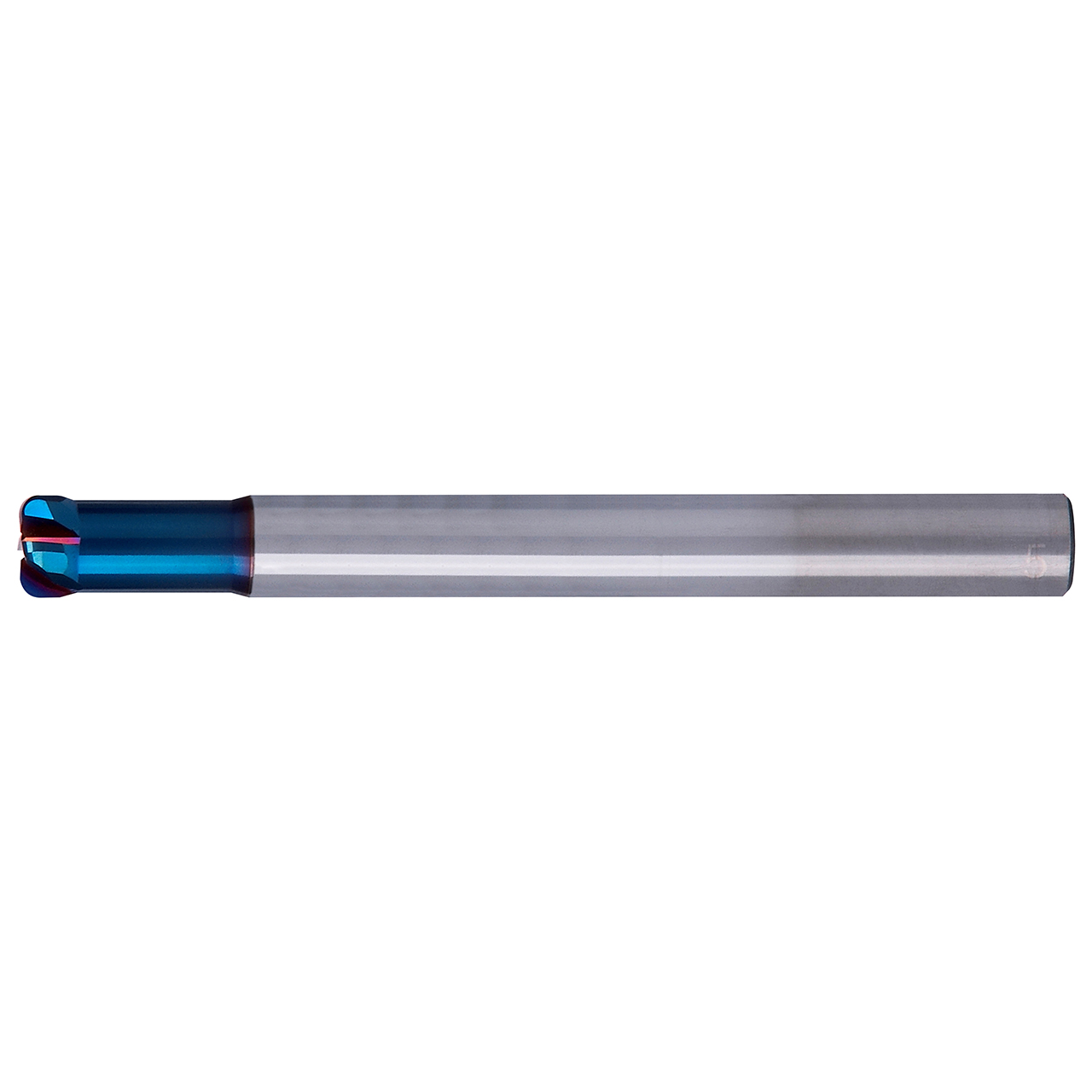 YG1 G854163 | 17/27" Diameter x 17/27" Shank x 5-2/17" OAL x 11/43" LOC 4 Flute Blue Coated Carbide Corner Radius End Mill