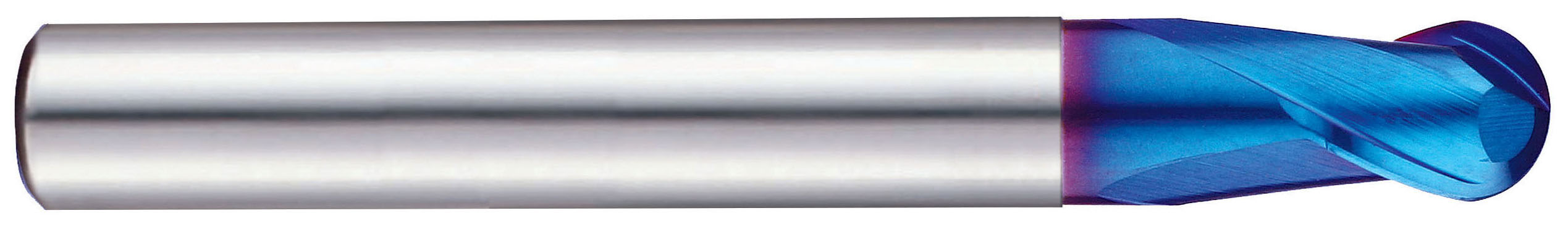 YG1 G8A28007 | 0.70mm Diameter x 4.00mm Shank x 1.10mm LOC x 40.00mm OAL x 0.35mm Radius x 30 Degree Helix Angle 2 Flute Blue Coated Carbide G8A28 Ball Nose End Mill