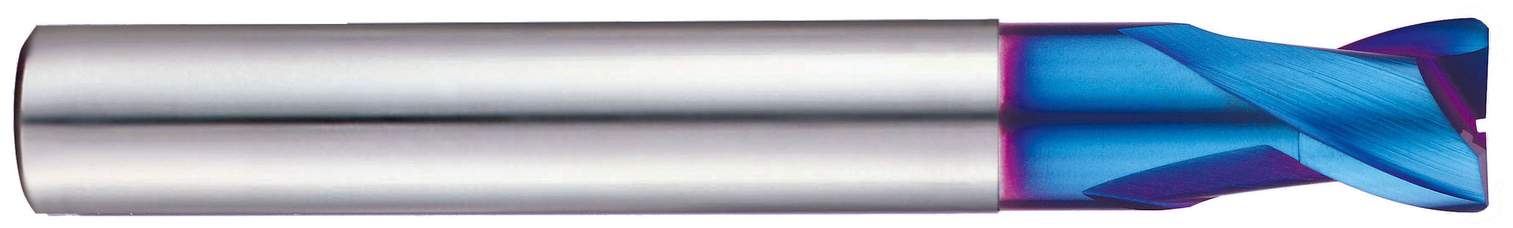 YG1 G8A36005 | 0.50mm Diameter x 3.00mm Shank x 0.70mm LOC x 40.00mm OAL x 0.05mm Radius x 30 Degree Helix Angle 2 Flute Blue Coated Carbide G8A36 Corner Radius End Mill