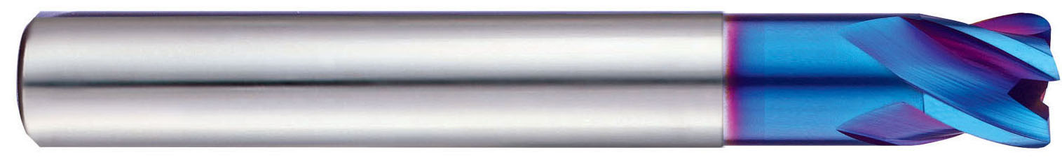 YG1 G8A47908 | 37/94" Diameter x 37/94" Shank x 2 65/86" OAL x 13/30" LOC 4 Flute Blue Coated Carbide Corner Radius End Mill