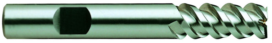 YG1 E9988901 | 7/8" Diameter x 3/4" Shank x 4-1/8" OAL x 1-7/8" LOC x 60 Degree Helix Angle 4 Flute Bright Coated Premium HSS-PM E9988 Square End Mill