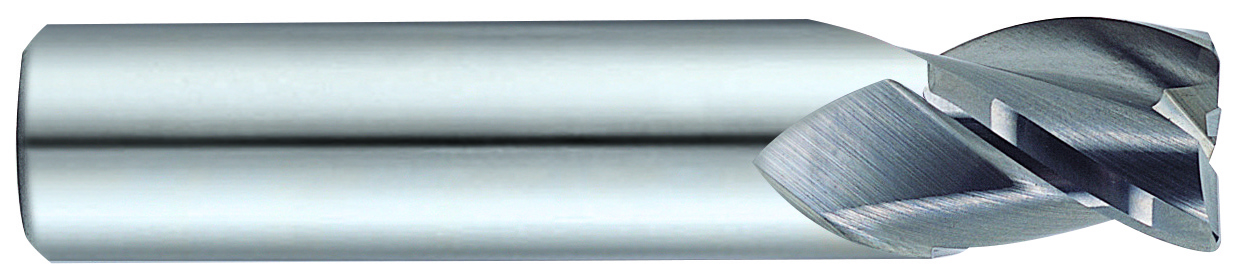 YG1 57565 | 3/16" Diameter x 3/16" Shank x 5/16" LOC x 2" OAL 3 Flute Bright Coated Carbide Corner Radius End Mill