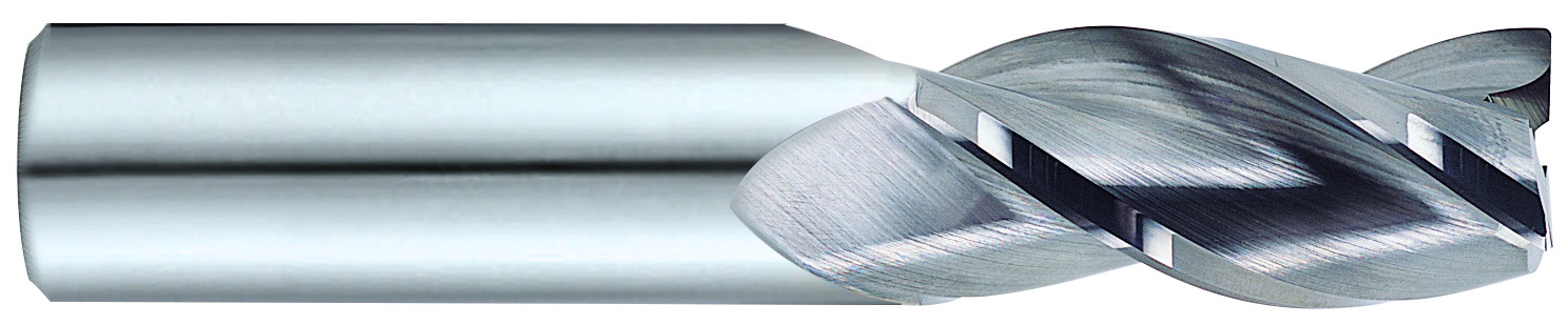 YG1 56598 | 3/4" Diameter x 3/4" Shank x 1 5/8" LOC x 4" OAL 3 Flute Bright Coated Carbide Corner Radius End Mill