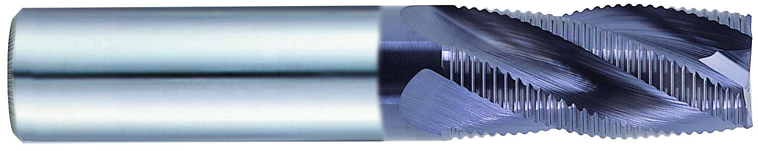 YG1 95084 | 3/4" Diameter x 3/4" Shank x 1 5/8" LOC x 4" OAL 4 Flute TiAlN Coated Carbide Roughing End Mill