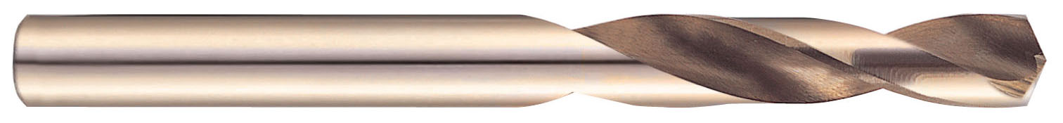 YG1 D1115224 | X Diameter x 10.08mm Shank x 49.21mm Flute Length x 84.14mm OAL x 135 Degree Point Angle 2 Bright Coated HSS D1115 Screw Machine Length Drill Bit