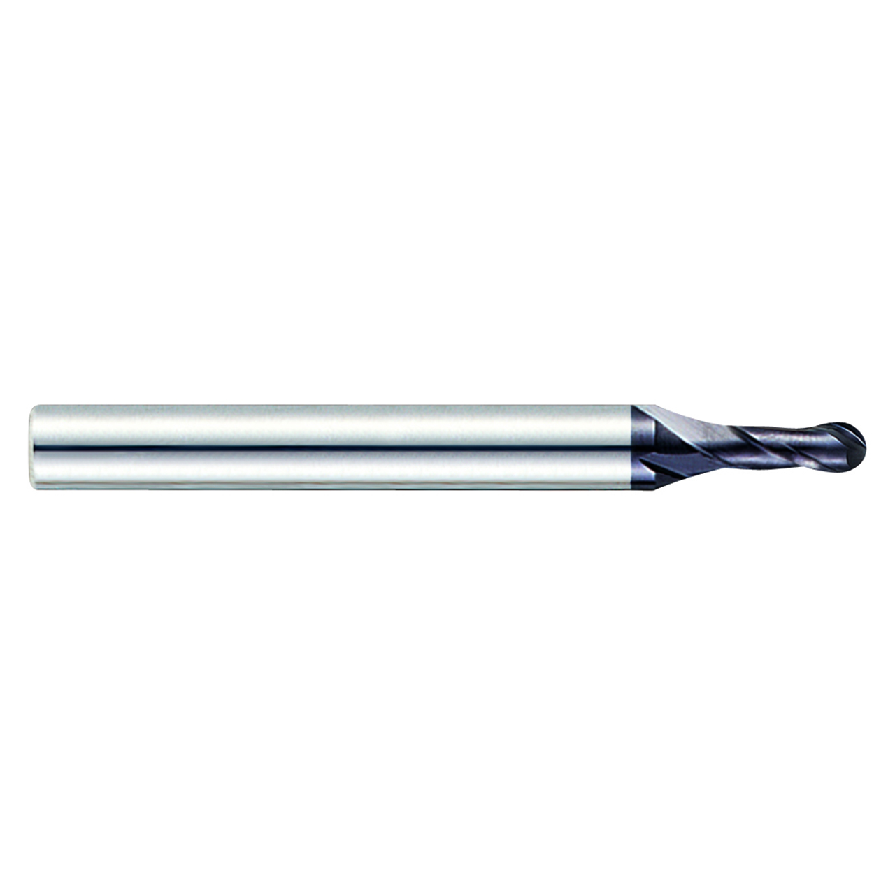 YG1 GM960943 | 0.043" Diameter x 1/8" Shank x 0.118" LOC x 3-1/2" OAL x 0.022" Radius x 30 Degree Helix Angle 2 Flute Y-Coated Carbide GM960 Ball Nose End Mill