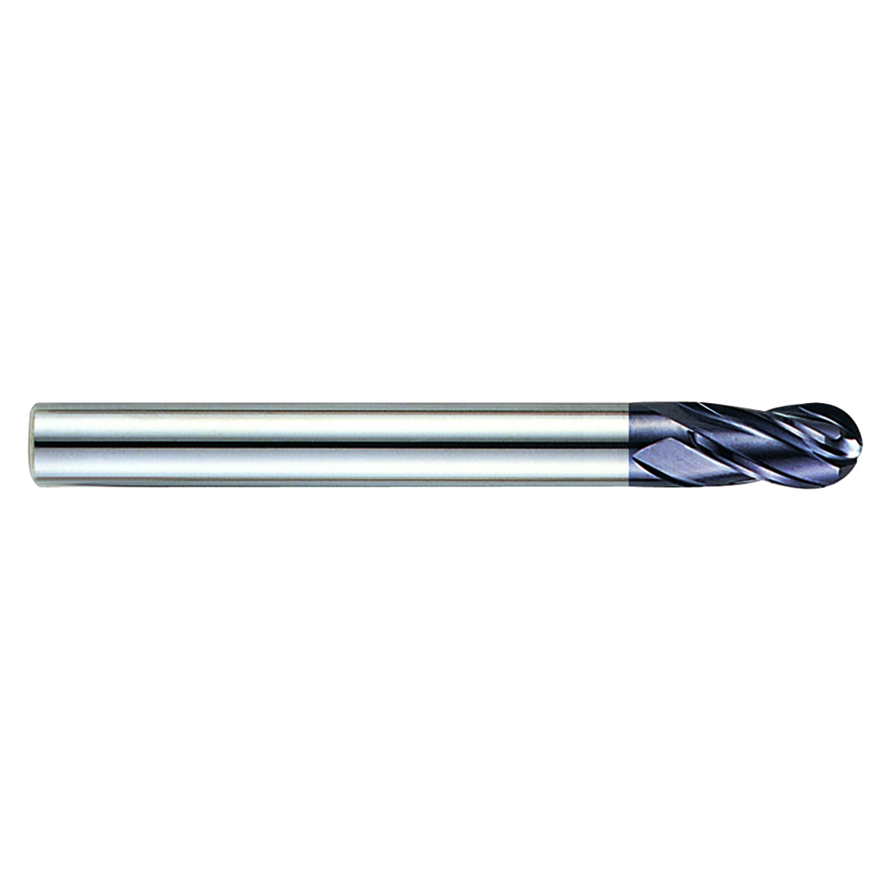 YG1 GM876030 | 2/17" Diameter x 13/55" Shank x 3/19" LOC x 1-31/32" OAL x 1/17" Radius 2 Flute Carbide Ball Nose End Mill