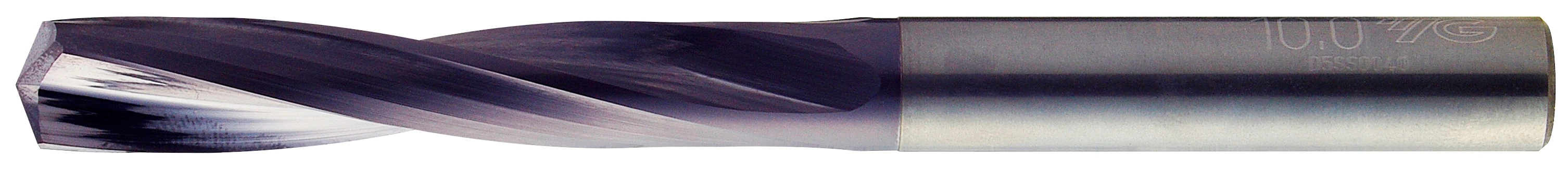 YG1 DH500085 | 8.50mm Size x 10.00mm Shank x 50.00mm Flute Length x 98.00mm OAL x 140 Degree Point Angle 2 Flute TiAlN Coated Carbide DH500 Coolant Fed Drill