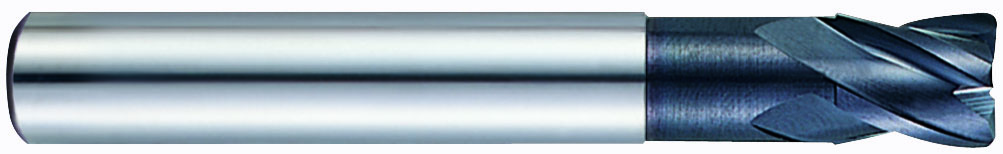 YG1 EIB05909 1/2" Diameter x 1/2" Shank x 1-1/2" LOC x 4" OAL x 0.030" Radius x 30 Degree Helix Angle 4 Flute Diamond Coated Carbide ElB05 Corner Radius End Mill
