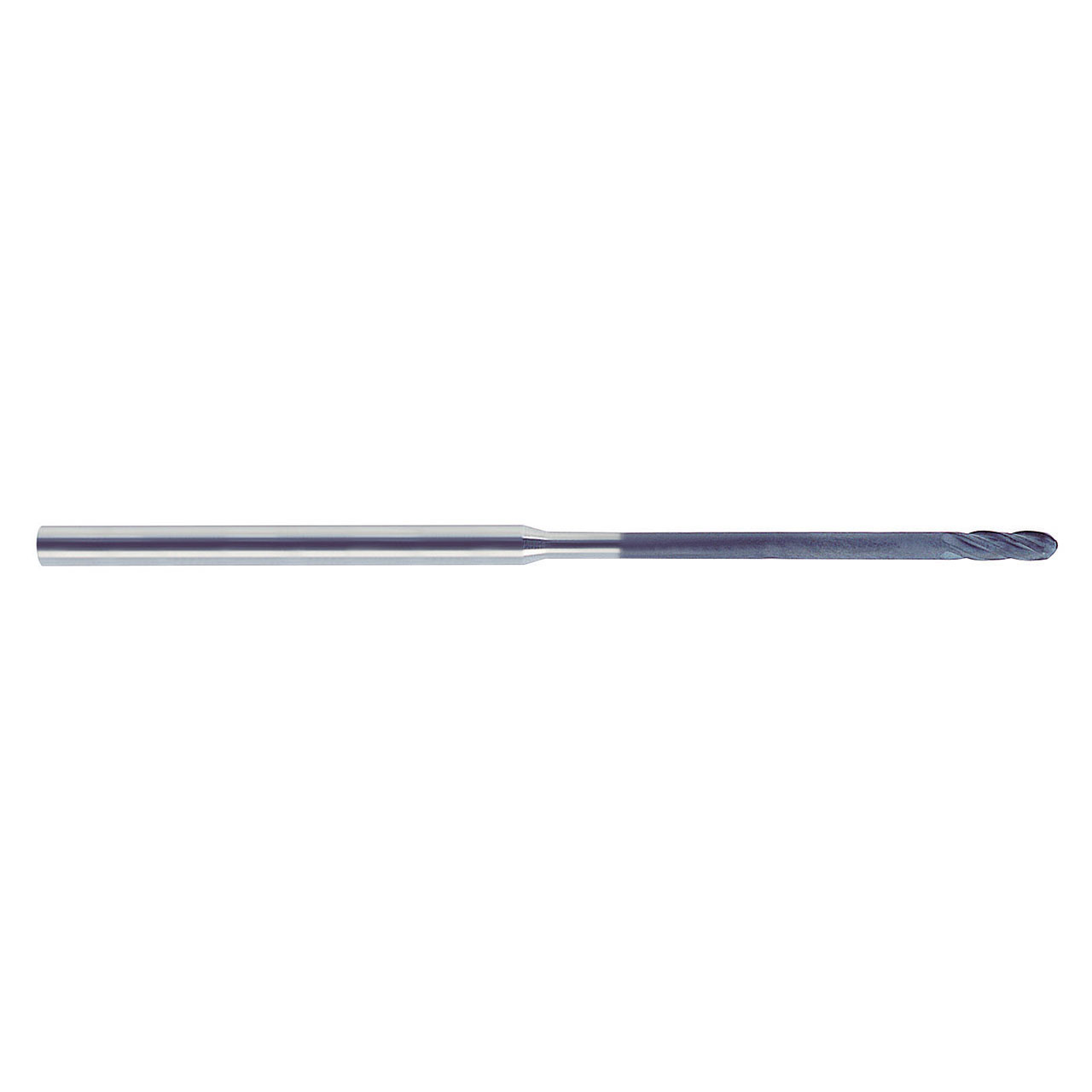 YG1 EIB07901 | 1/32" Diameter x 1/8" Shank x 3/32" LOC x 1/2" LBS x 3" OAL x 1/64" Radius x 30 Degree Helix Angle 4 Flute Diamond Coated Carbide ElB07 Ball Nose End Mill