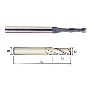 YG1 GMF24004 | 1/16" Diameter x 1/4" Shank x 1/4" LOC x 2-3/8" OAL x 30 Degree Helix Angle 2 Flute Y-Coated Carbide GMF24 Square End Mill