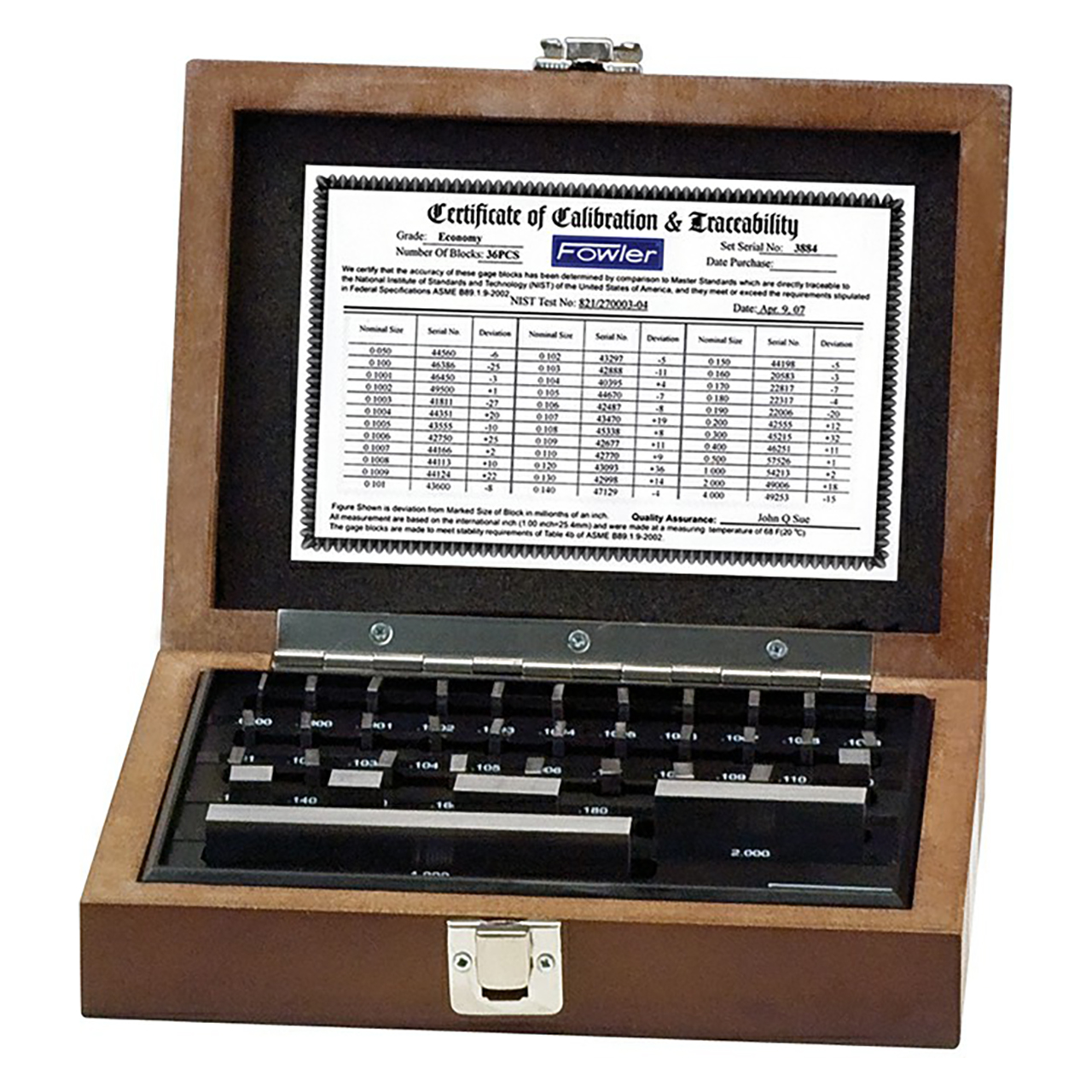 Fowler 53-670-038-0 | Gage Block Set