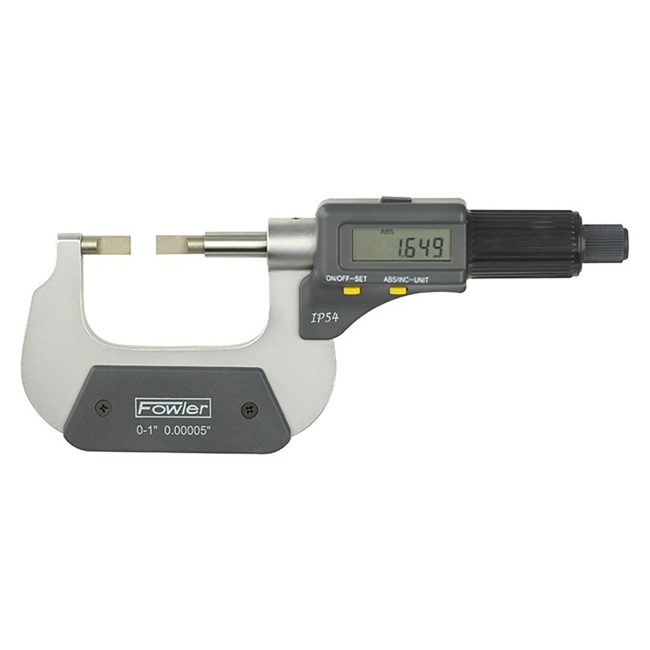 Fowler 54-860-242-0 | 1-2" Range x 0.00005" Resolution x 0.00016" Accuracy Electronic Interchangeable-Anvil Micrometer