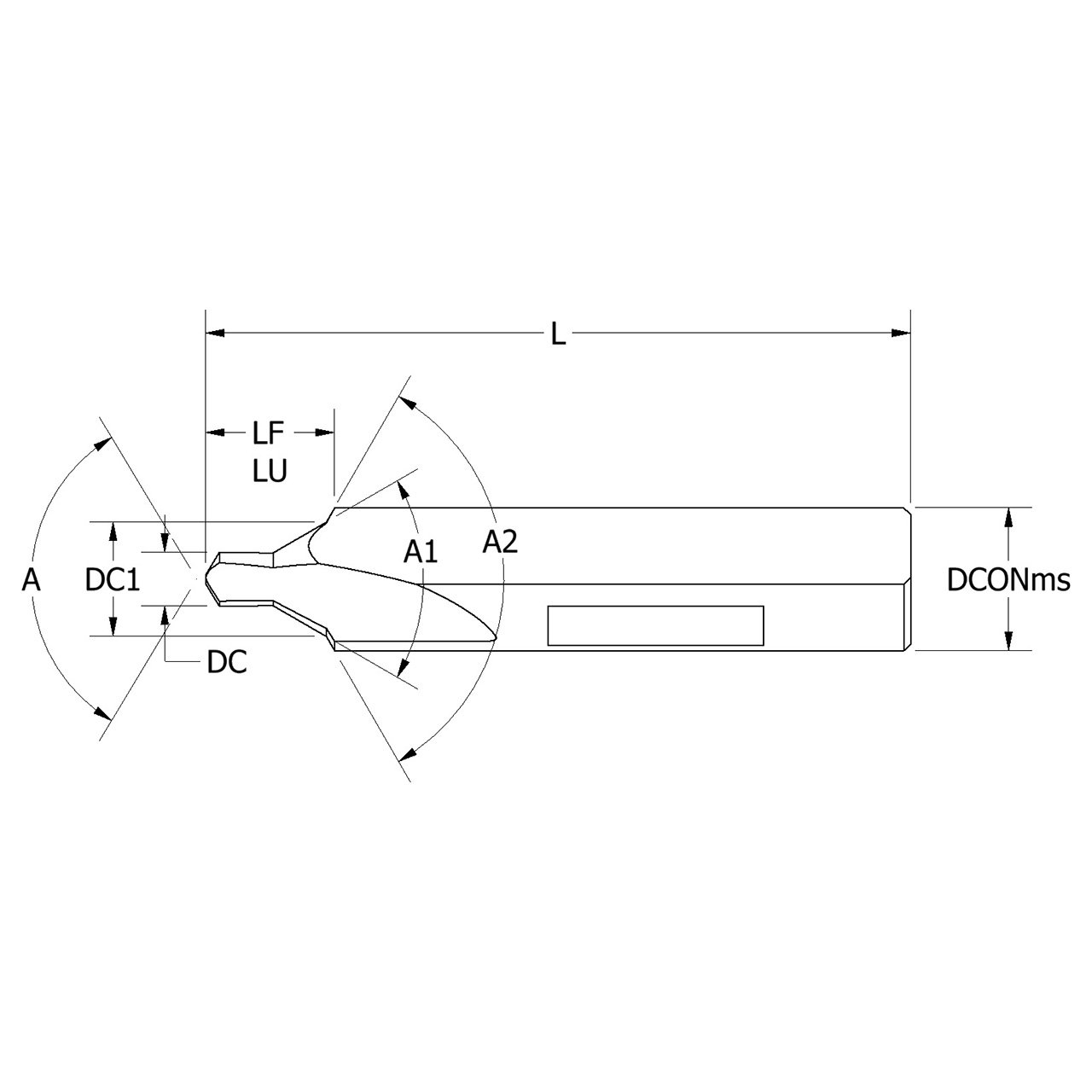Keo 906-000-262 | #6 Trade x 0.219" Diameter x 0.625" Shank x 0.553" Functional Length x 3.250" OAL x 60 Degree Angle 2 Flute TiN Coated Right Hand Bell HSS Combination Drill & Countersink
