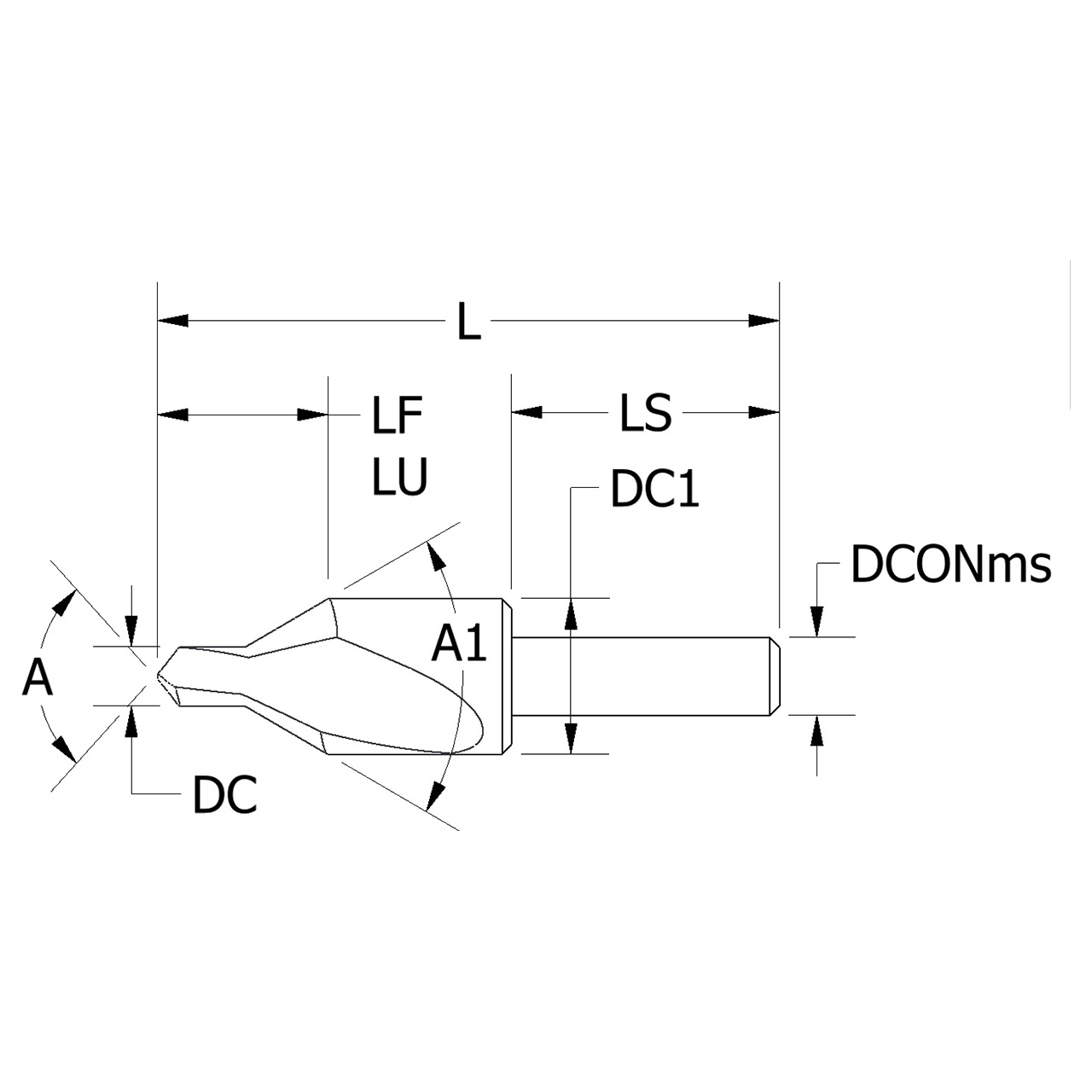 Keo 906-000-585 | 0.157" Diameter x 1.000" Shank Length x 2.000" OAL TiN Coated HSS Combination Drill & Countersinks
