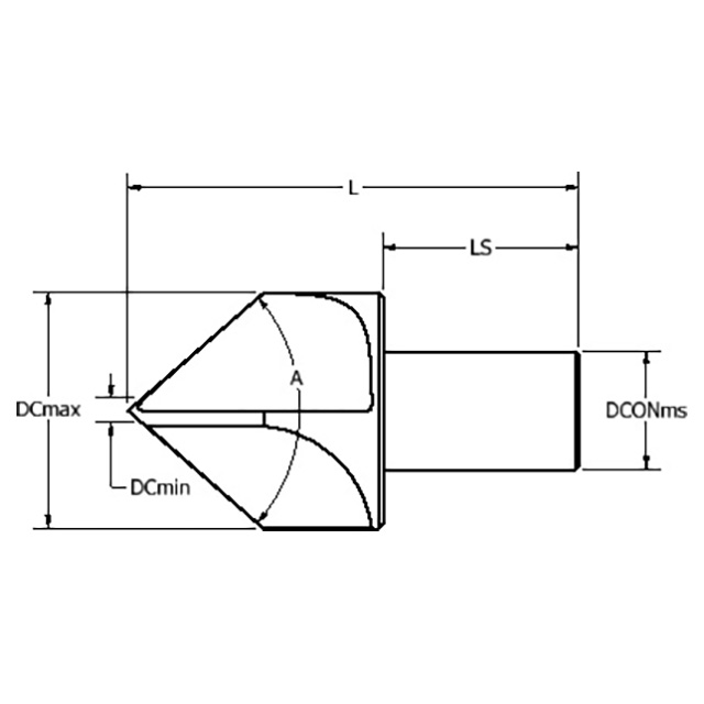 Keo 917-000-285 | 0.500" Diameter x 1.250" Shank Length x 2.750" OAL HSS-Co Countersink