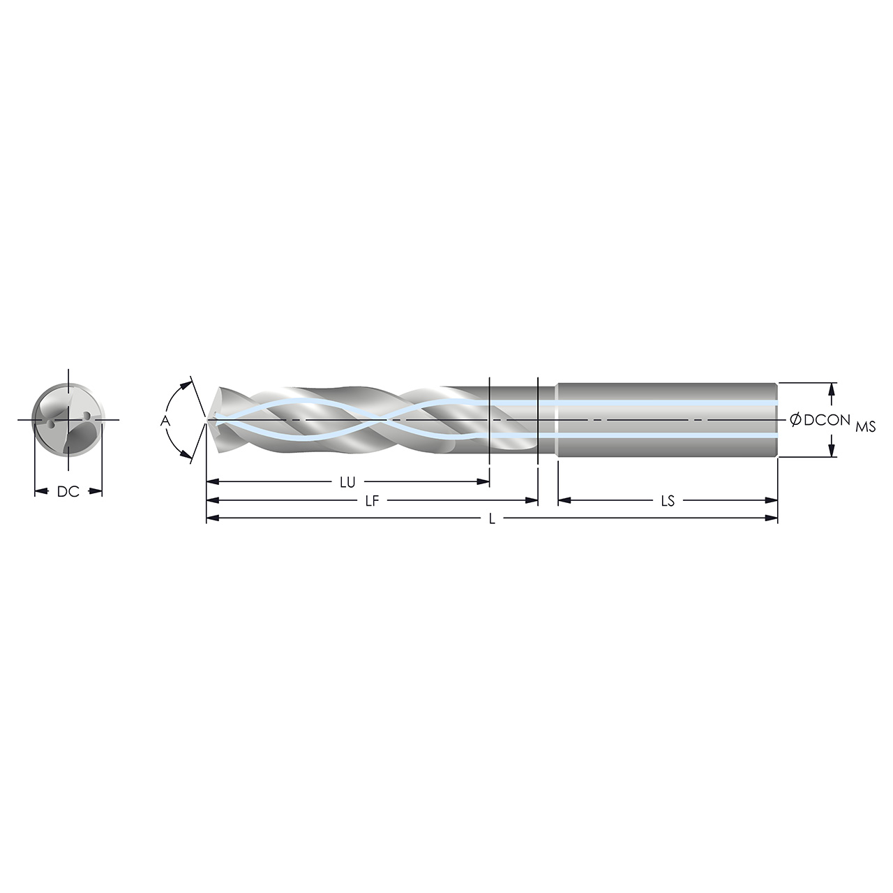 Keo 928-000-002 | #67 Trade x 0.032" Diameter x 0.158" Shank x 1.102" Length of Shank x 2.284" OAL x 140 Degree Included Angle 2 Flute AlTiN Coated Carbide Screw Machine Length Drill Bit