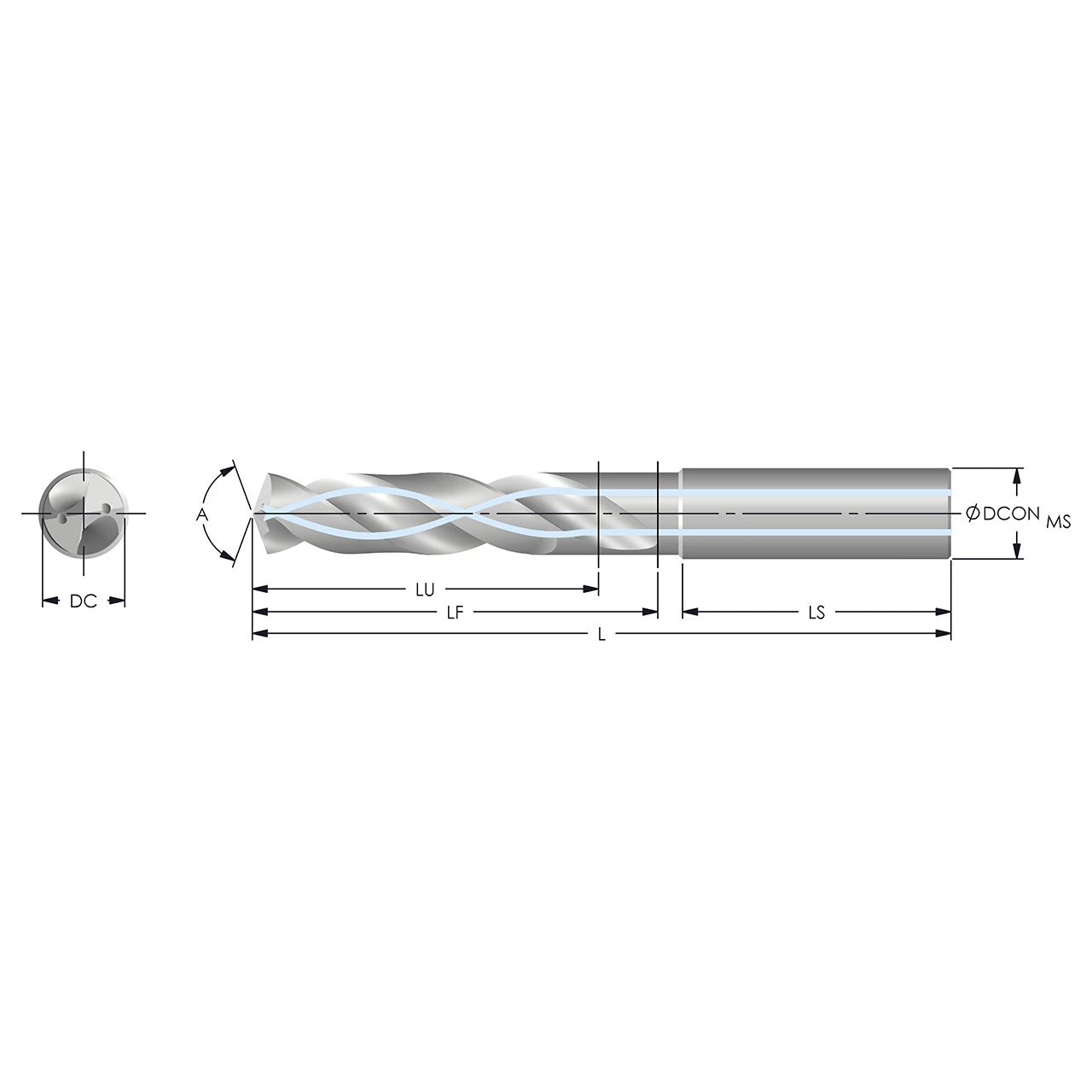 Keo 928-000-115 | 5.80mm Diameter x 36.00mm Shank Length x 66.00mm OAL AlTiN Coated Carbide Screw Machine Length Drill Bit