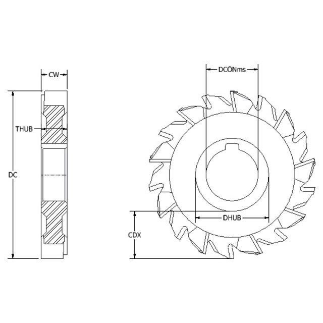 Keo 952-001-497 | 3-1/2" Diameter x 1" Arbor Hole Diameter x 13/16" Thickness x 0.813" Width x 0.969" Maximum Depth of Cut 18 Teeth Uncoated HSS Side & Face Slotting End Mill