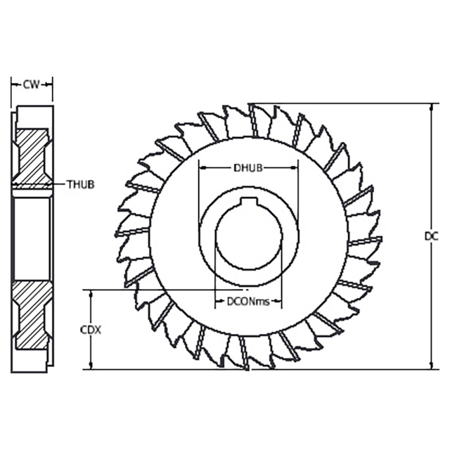 Keo 950-001-072 | 6.0000" Diameter x 2.0313" Max Depth of Cut 40 Cutting Edge TiN Coated HSS Slitting Saw