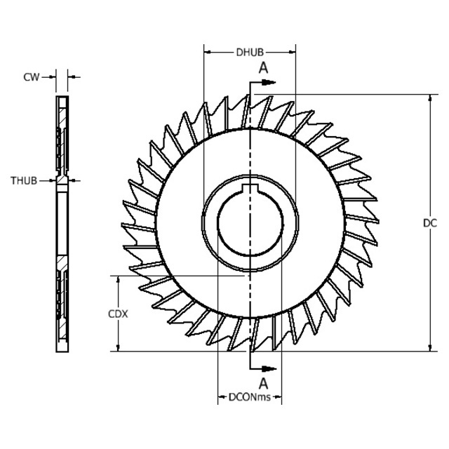 Keo 950-001-580 | 8.000" Diameter x 3.156" Maximum Depth of Cut x 0.125" Width TiN Coated HSS Slitting & Slotting Saw