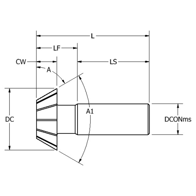Keo 909-000-016 | 0.750" Diameter x 1.563" Shank Length x 2.125" OAL TiN Coated HSS Countersink