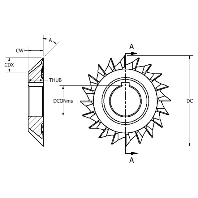 Keo 900-000-192 | 4.000" Diameter x 0.577" Maximum Depth of Cut x 1.000" Width TiN Coated HSS Single Angle Cutter