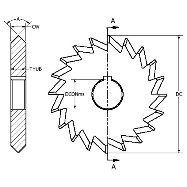 Keo 900-000-065 | 6.000" Diameter x 1.000" Width HSS Double Angle Cutter
