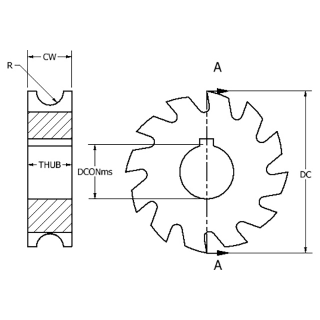 Keo 904-000-028 | 1.250" Diameter x 0.750" Radius TiN Coated HSS Concave Radius Cutter