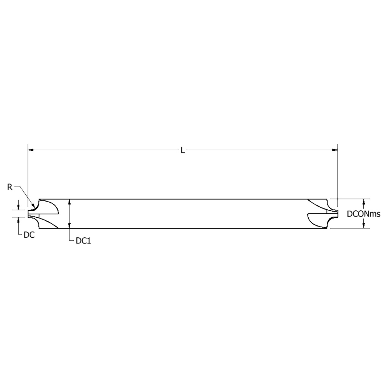 Keo 932-000-370 | 0.250" Diameter x 1.250" Shank Length x 2.500" OAL Carbide Double End Corner Rounding End Mill