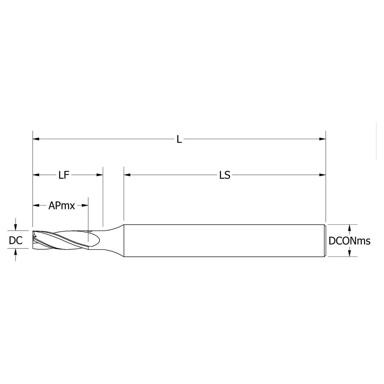 Keo 934-000-146 | 0.071" Diameter x 0.188" Shank x 0.213" Maximum Depth of Cut x 1.500" OAL 2 Flute Uncoated HSS Square End Mill