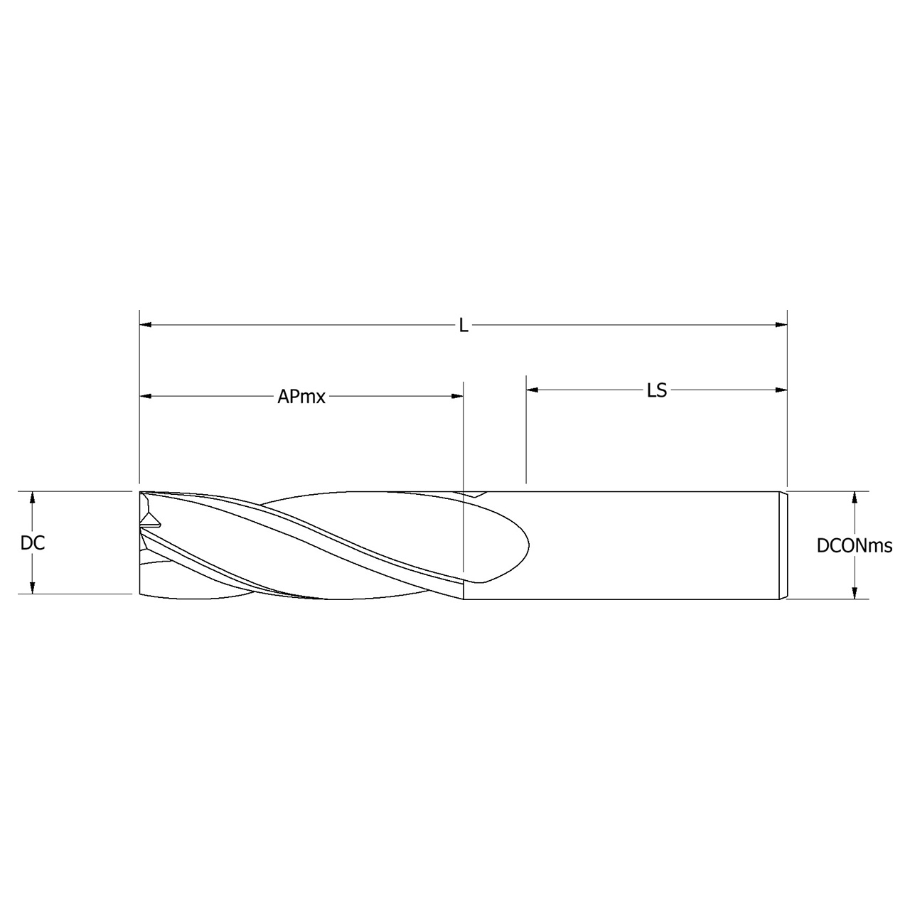 Keo 976-000-105 | 0.188" Diameter x 0.188" Shank x 1.000" Length of Shank x 0.625" Maximum Depth of Cut x 2.000" OAL 7 Flute AlCrN Coated Carbide Square End Mill
