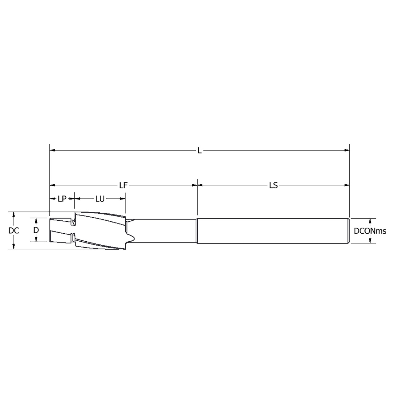 Keo 902-000-053 | 10.00mm Diameter x 35.50mm Length of Shank x 80.00mm OAL 3 Cutting Edge HSS-Co Solid Pilot Counterbore
