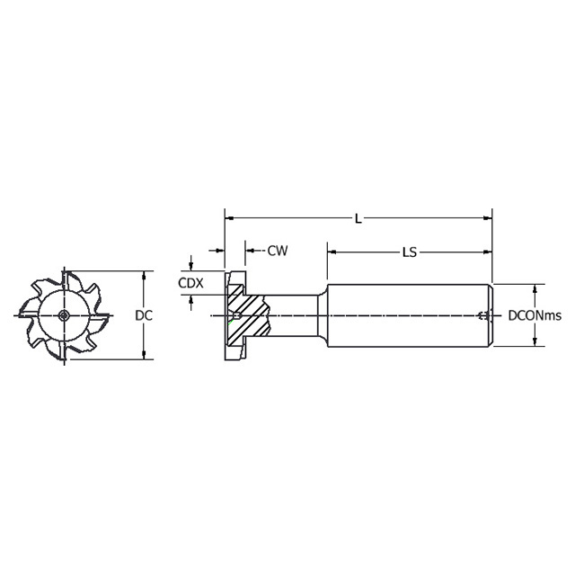 Keo 964-000-061 | 1.000" Diameter x 2.000" Shank Length x 3.250" OAL HSS T-slot Cutter