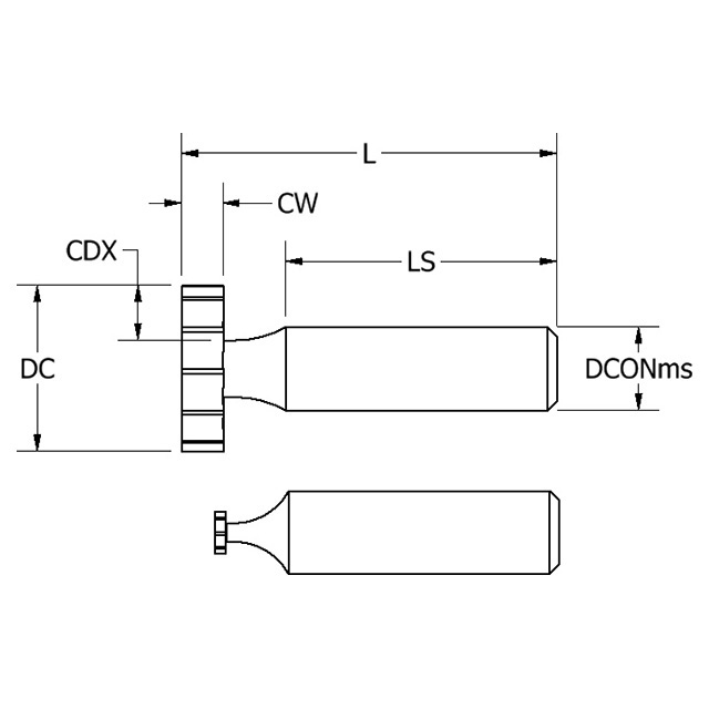 Keo 943-000-732 | 1.012" Diameter x 1.625" Shank Length x 2.250" OAL HSS-Co Woodruff-Keyseat Cutter