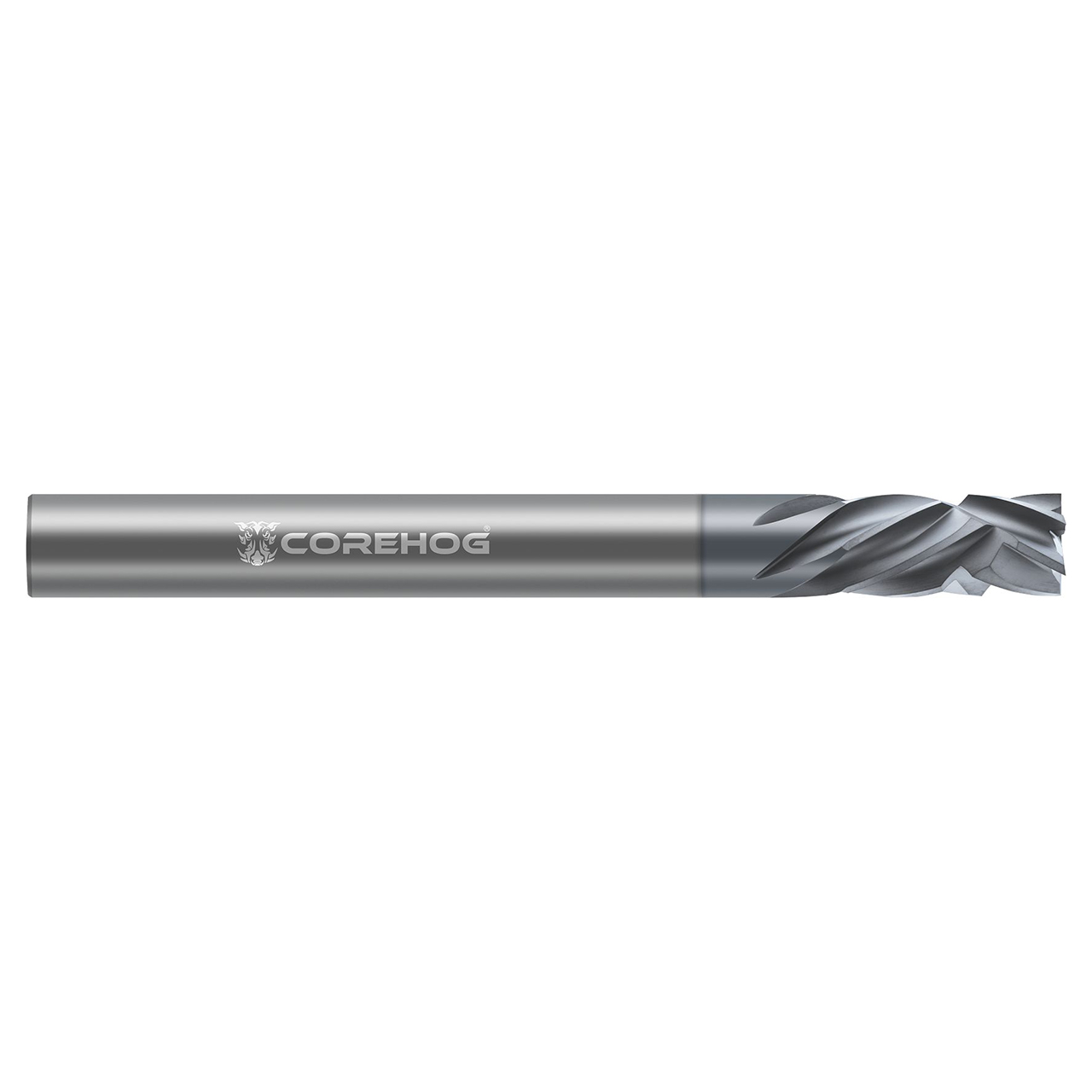 CoreHog C55789 | 0.375" (3/8) Diameter x 0.375" (3/8) Shank x 3.000" (3) OAL x 1.125" (1-1/8) LOC 6 Flute DLC Coated Solid Carbide Straight Router Bit