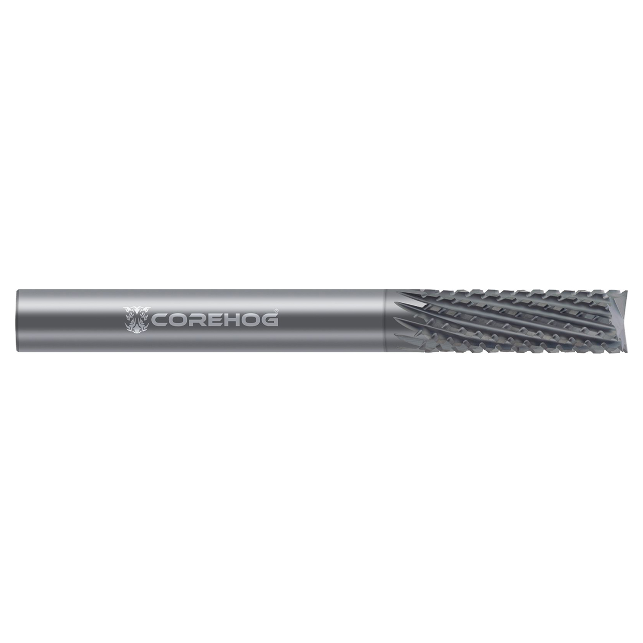 CoreHog C34550 | 0.375" (3/8) Diameter x 0.375" (3/8) Shank x 3.000" (3) OAL x 1.250" (1-1/4) LOC 12 Flute CVD Coated Solid Carbide Diamond Pattern Router Bit