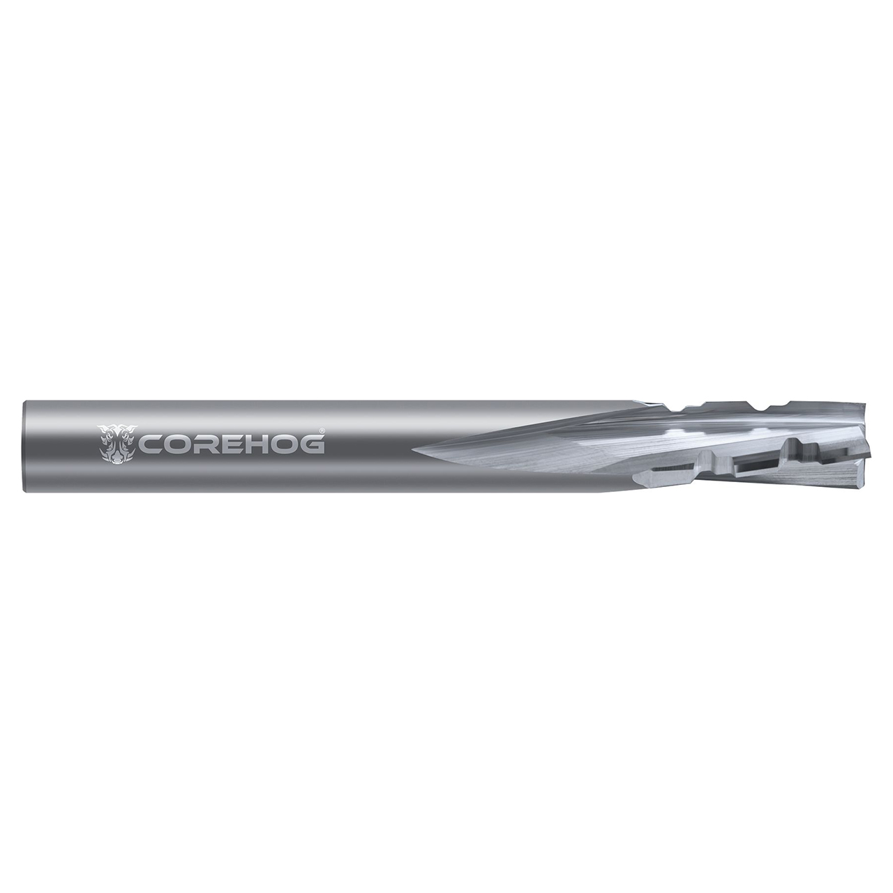 CoreHog C09509 | 0.375" (3/8) Diameter x 0.375" (3/8) Shank x 0.875" (7/8) LOC x 3.500" (3-1/2) OAL Uncoated Solid Carbide Square End Mill
