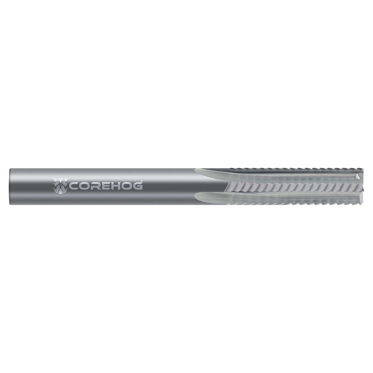 CoreHog C43066 | 0.500" (1/2) Diameter x 0.500" (1/2) Shank x 3.000" (3) OAL x 1.125" (1-1/8) LOC 8 Flute Uncoated Solid Carbide Straight Router Bit