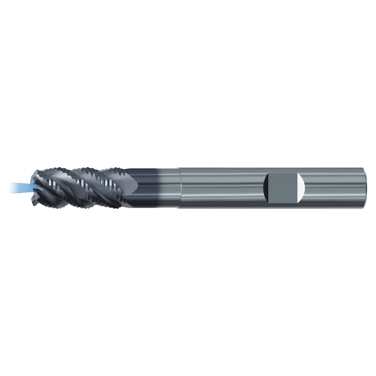 Emuge 2617AZ.008 | 8.00mm Diameter x 8.00mm Shank x 68.00mm OAL 4 Flute TIALN Coated Corner Radius End Mill