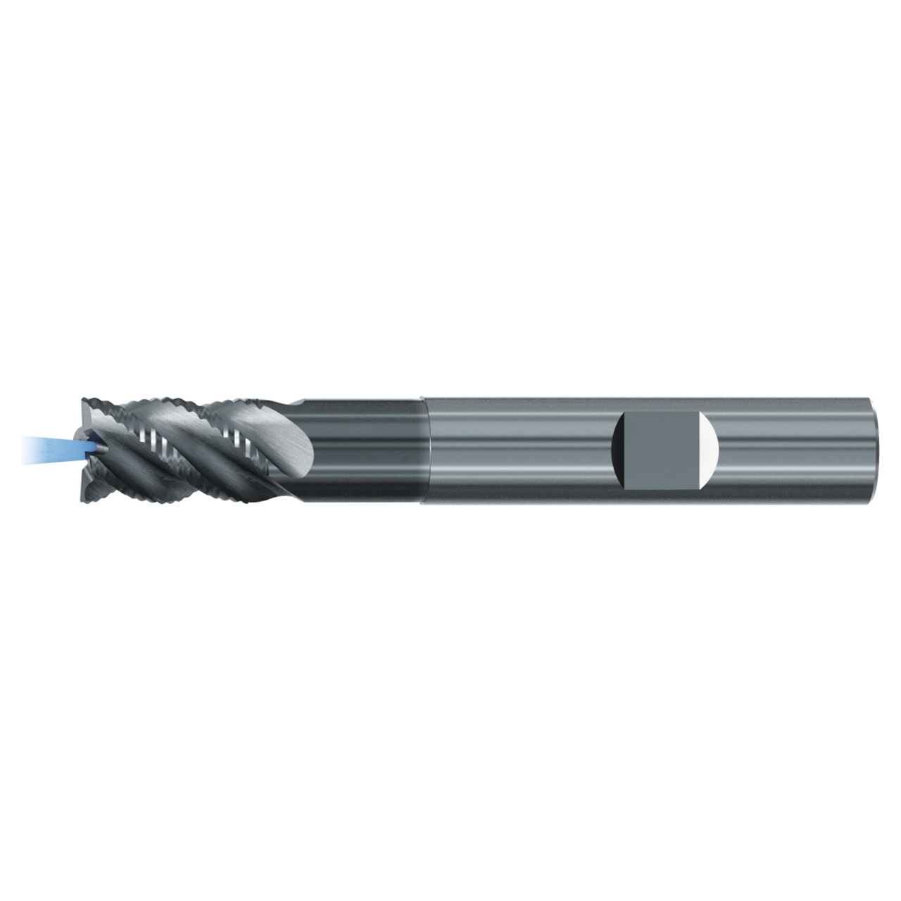 Emuge 2869LZ.0250 | 1/4" Diameter x 45 Degree Helix Angle x 2-1/2" OAL 4 Flute ALCR Coated Roughing End Mill