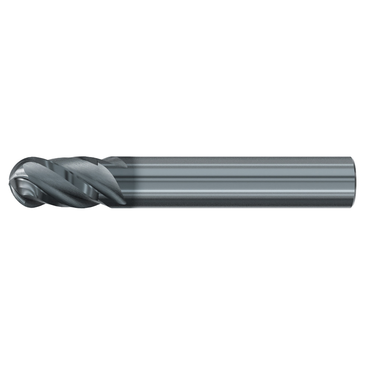 Emuge 2919L.0250 | 1/4" Diameter x 2" OAL 35-38 Degree Flute Helix Angle 4 Flute ALCR Coated Ball End Mill