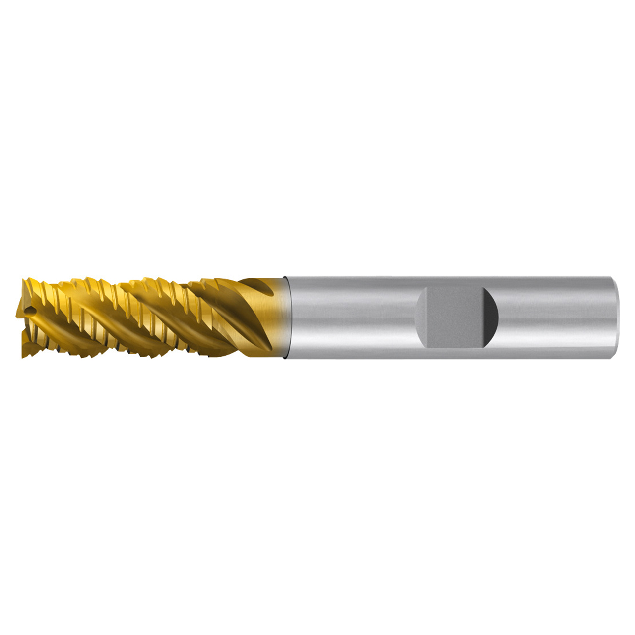 Emuge 2959T.0625 | 5/8" Diameter x 45 Degree Helix Angle x 3-1/2" OAL 4 Flute TIN/TIALN Coated Roughing End Mill