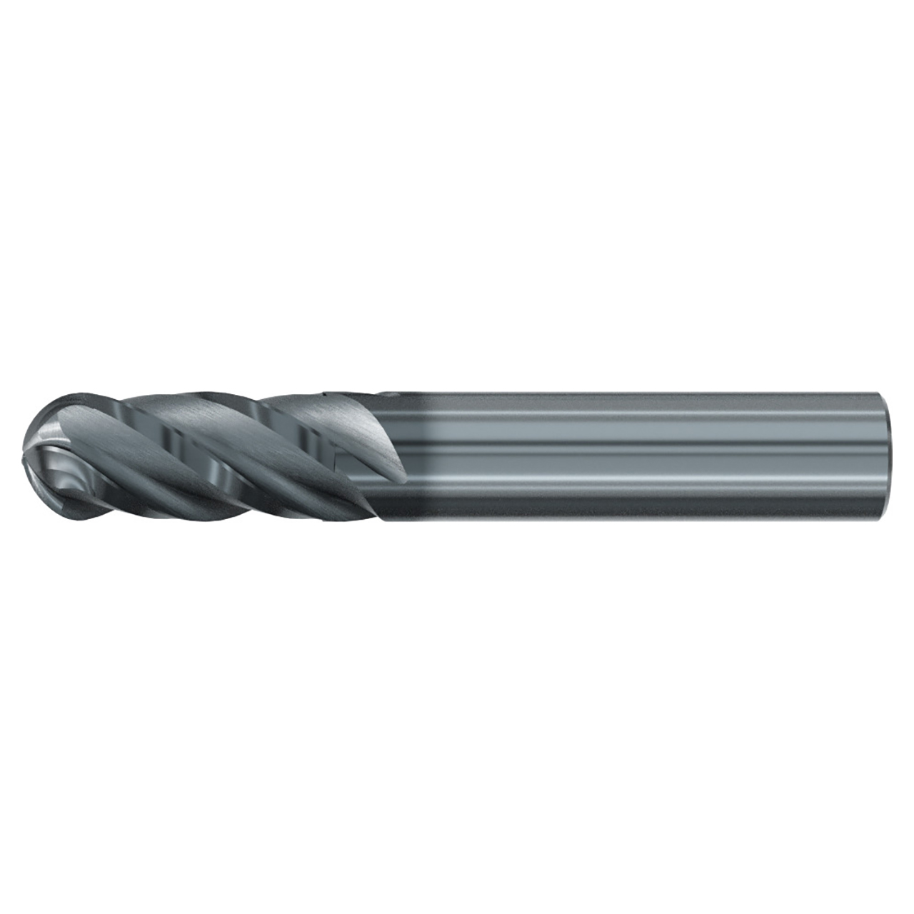 Emuge 2974L.A625 | 5/8" Diameter x 4" OAL 35-38 Degree Flute Helix Angle 4 Flute ALCR Coated Ball End Mill